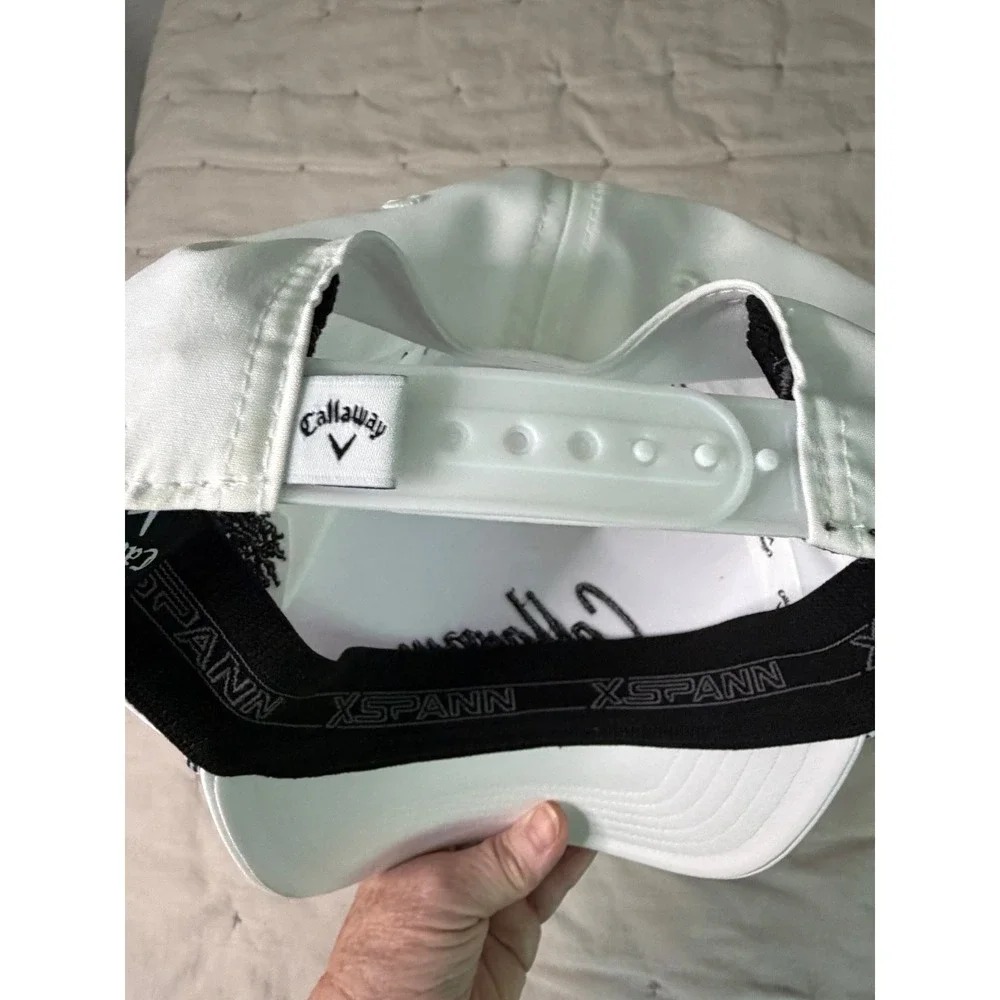 Callaway Woman's hat White Rope Script Logo X Spann Adjustable Snapback Cap
